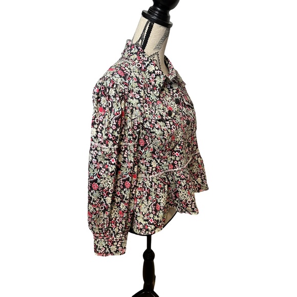 New Cinq A Sept, Party Print Lizzie Jacket, Garden Floral Peplum, Size 4 - Picture 3 of 13